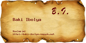 Baki Ibolya névjegykártya