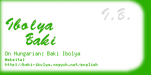 ibolya baki business card